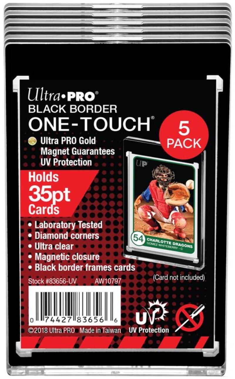 Ultra Pro 1Touch 32pt Black Border UV Magnetic Holder - Pack of 5