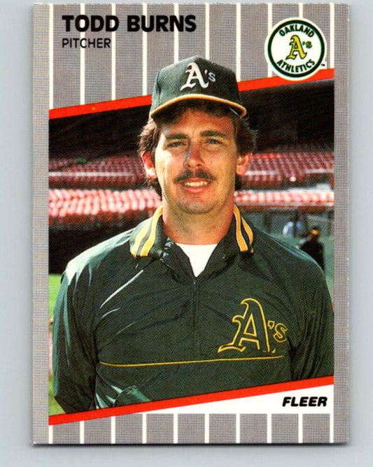 1989 Fleer #3 Todd Burns UER Mint RC Rookie Oakland Athletics  Image 1