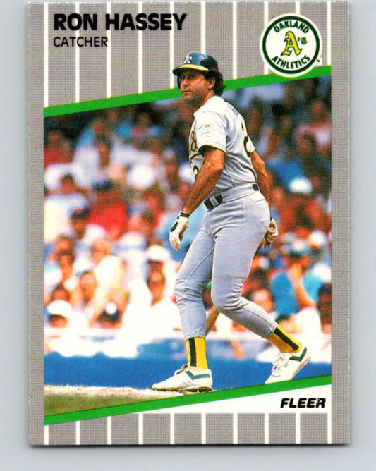 1989 Fleer #9 Ron Hassey Mint Oakland Athletics  Image 1