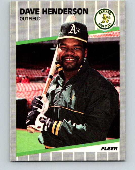 1989 Fleer #10 Dave Henderson Mint Oakland Athletics  Image 1