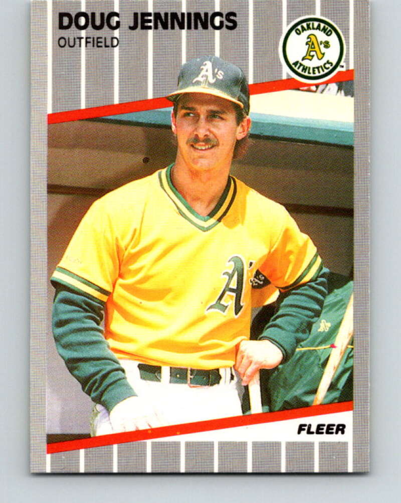 1989 Fleer #14 Doug Jennings Mint RC Rookie Oakland Athletics Image 1