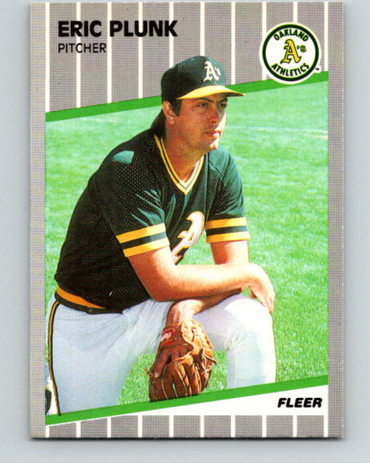 1989 Fleer #20 Eric Plunk Mint Oakland Athletics  Image 1