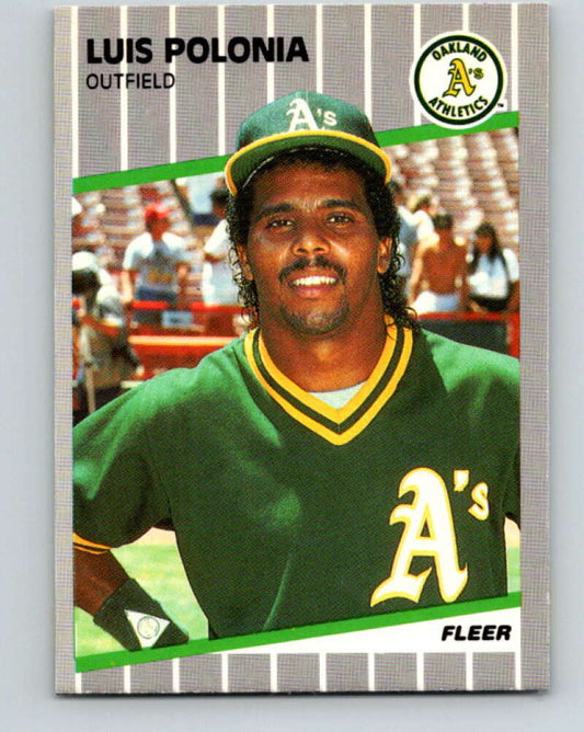 1989 Fleer #21 Luis Polonia Mint Oakland Athletics  Image 1