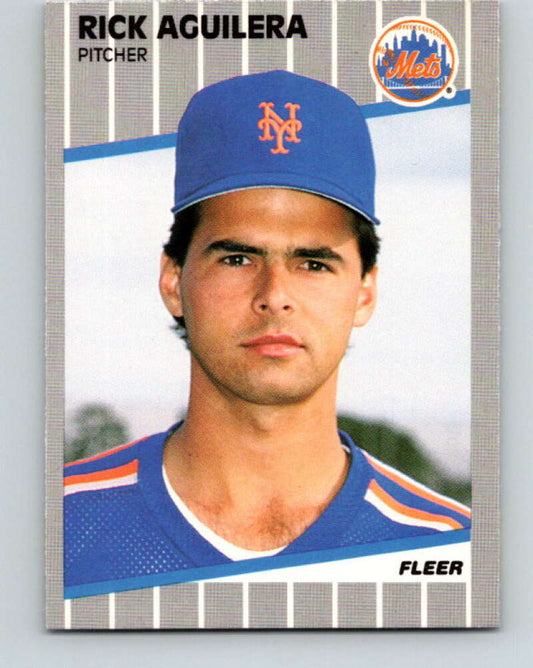 1989 Fleer #27 Rick Aguilera Mint New York Mets  Image 1