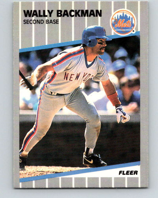 1989 Fleer #28 Wally Backman Mint New York Mets  Image 1