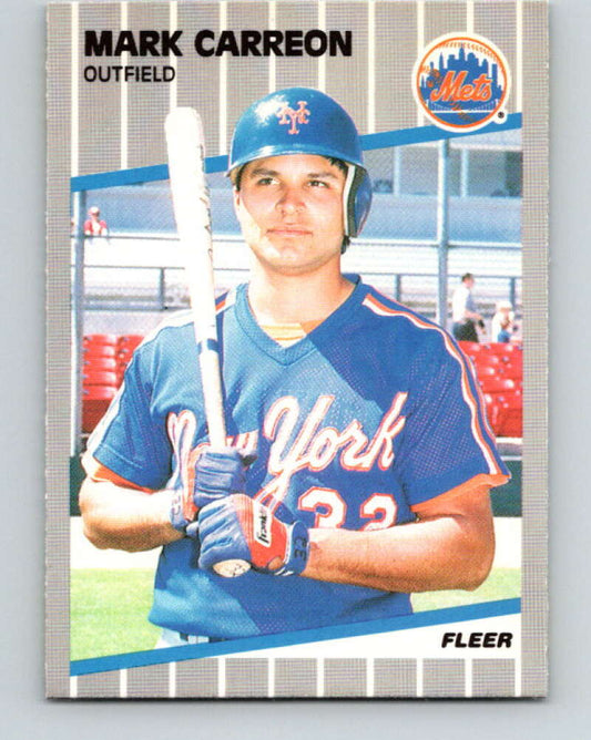 1989 Fleer #29 Mark Carreon UER Mint New York Mets  Image 1
