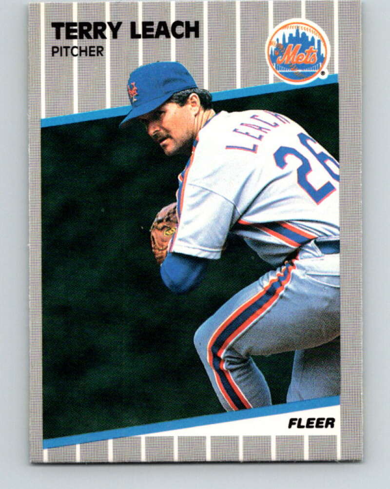 1989 Fleer #40 Terry Leach Mint New York Mets Image 1