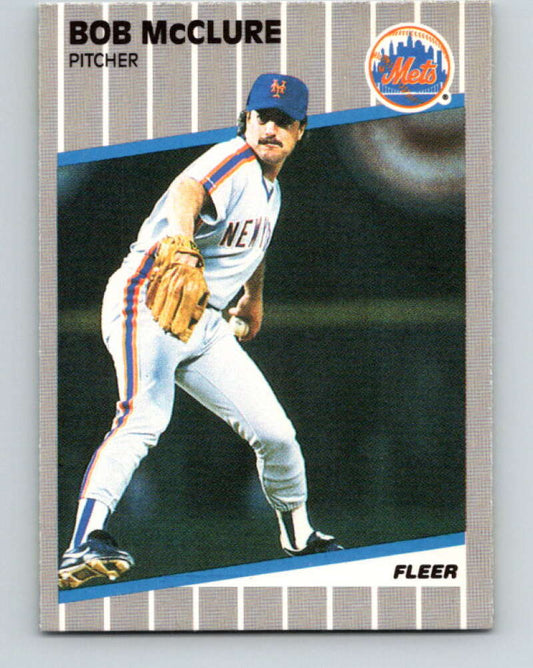 1989 Fleer #42 Bob McClure Mint New York Mets  Image 1