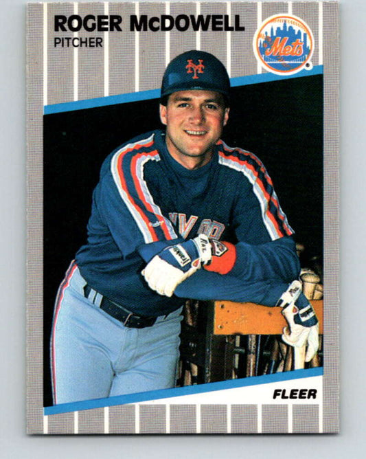 1989 Fleer #43 Roger McDowell UER Mint New York Mets  Image 1