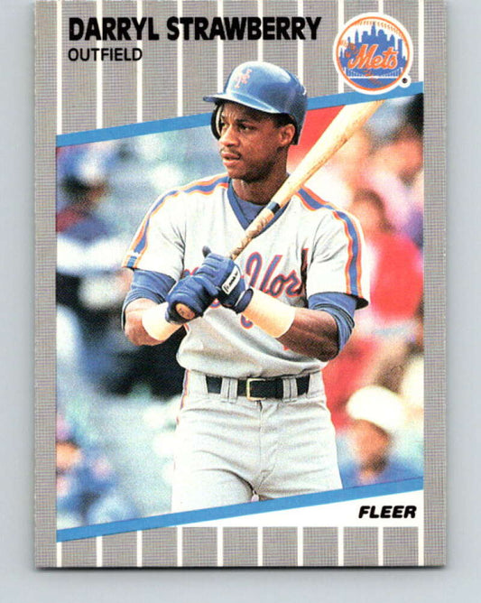 1989 Fleer #49 Darryl Strawberry Mint New York Mets  Image 1
