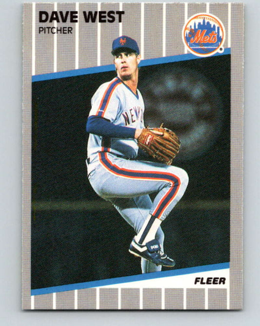 1989 Fleer #51 David West Mint RC Rookie New York Mets  Image 1