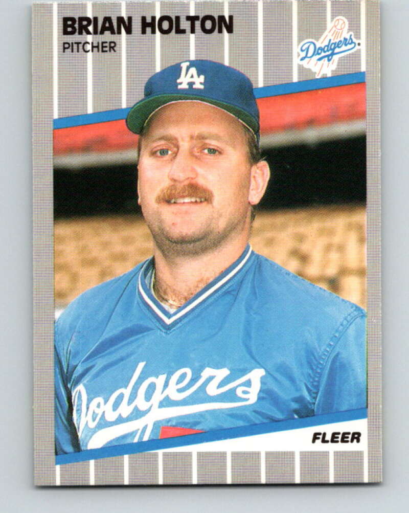 1989 Fleer #63 Brian Holton Mint Los Angeles Dodgers Image 1