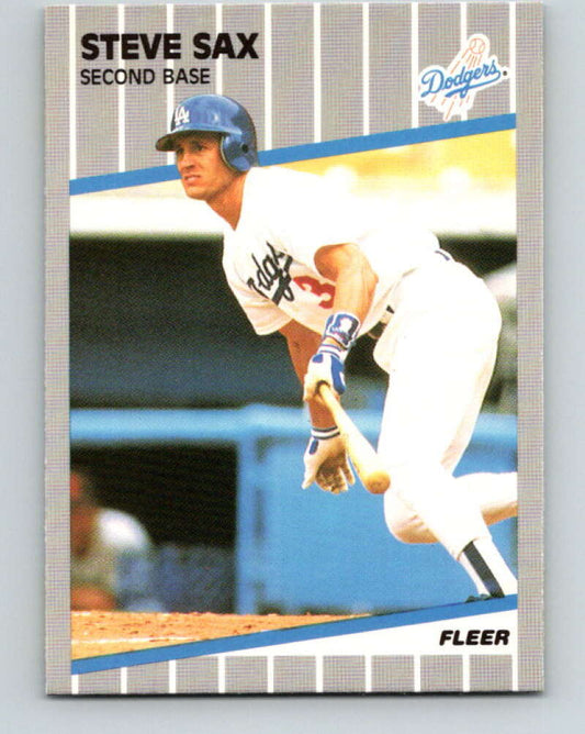 1989 Fleer #70 Steve Sax Mint Los Angeles Dodgers  Image 1