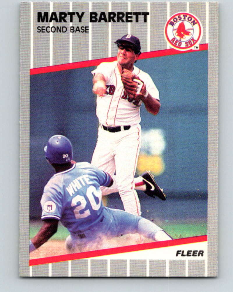 1989 Fleer #78 Marty Barrett Mint Boston Red Sox Image 1