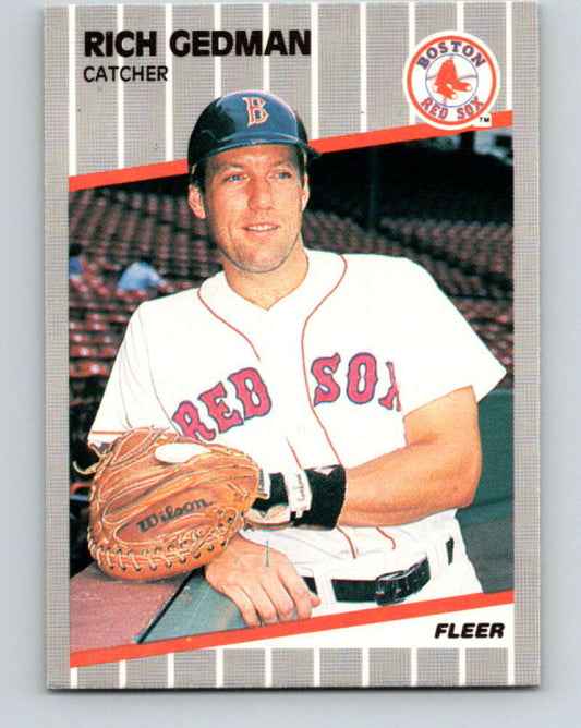 1989 Fleer #89 Rich Gedman Mint Boston Red Sox  Image 1