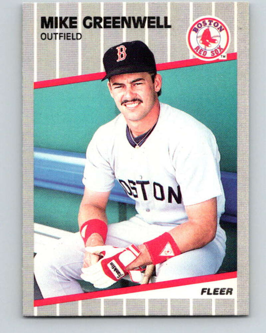 1989 Fleer #90 Mike Greenwell Mint Boston Red Sox  Image 1
