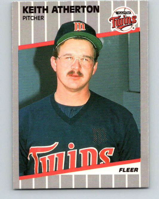 1989 Fleer #103 Keith Atherton Mint Minnesota Twins  Image 1