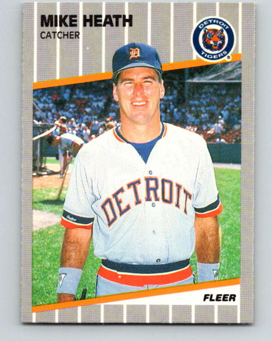 1989 Fleer #132 Mike Heath ERR Mint Detroit Tigers  Image 1