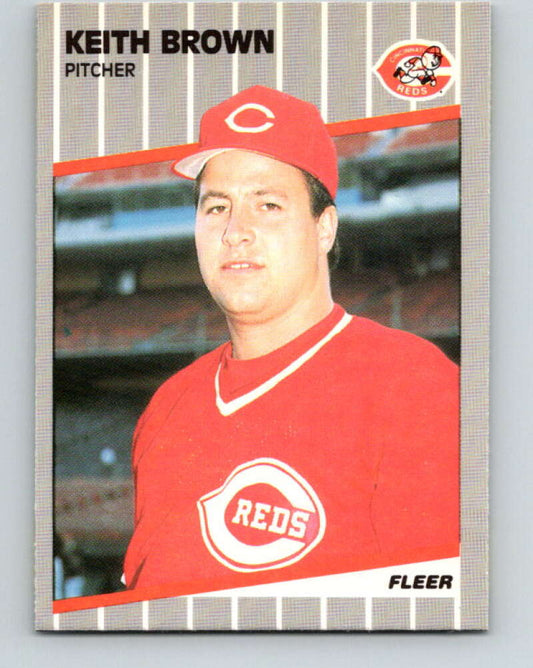1989 Fleer #154 Keith Brown Mint RC Rookie Cincinnati Reds  Image 1
