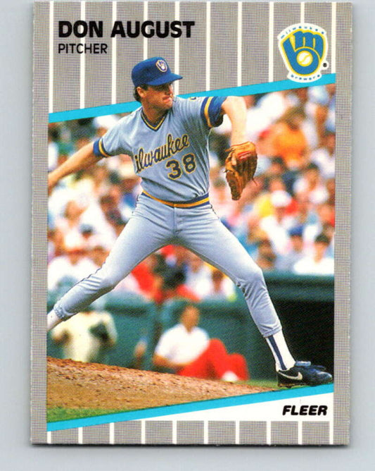 1989 Fleer #177 Don August Mint Milwaukee Brewers