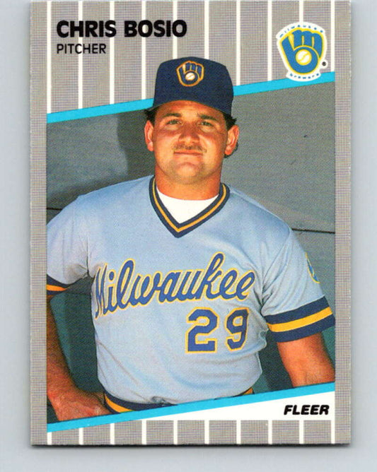1989 Fleer #179 Chris Bosio Mint Milwaukee Brewers