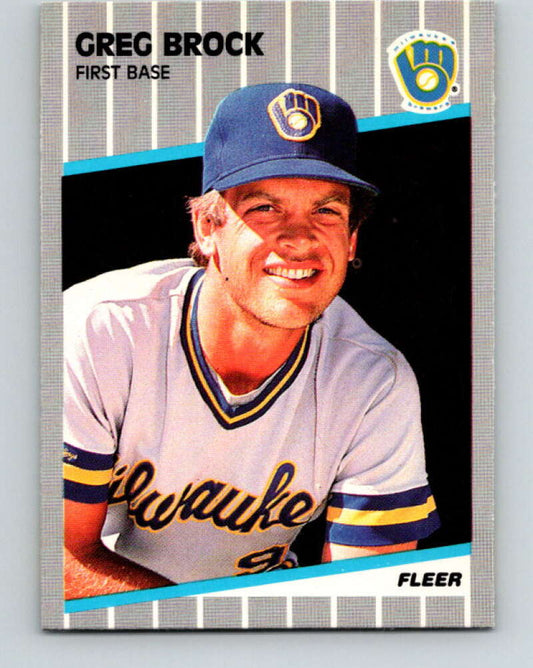 1989 Fleer #181 Greg Brock Mint Milwaukee Brewers