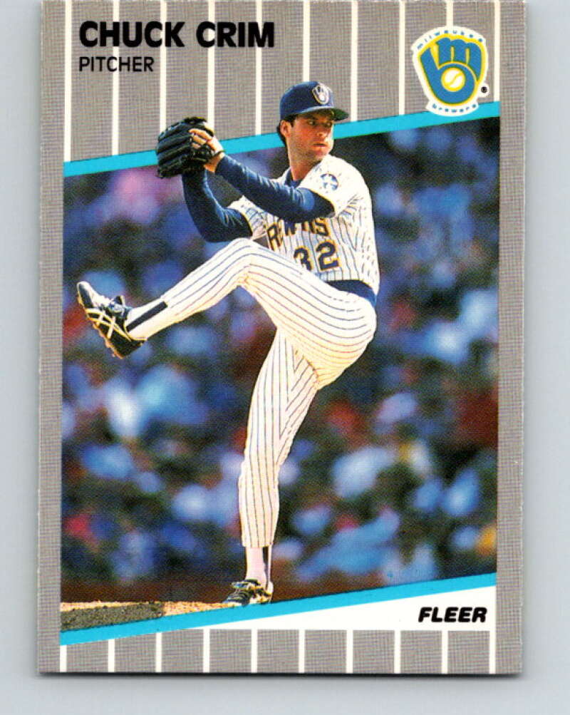 1989 Fleer #183 Chuck Crim Mint Milwaukee Brewers