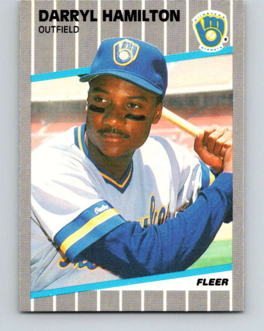 1989 Fleer #187 Darryl Hamilton Mint RC Rookie Milwaukee Brewers