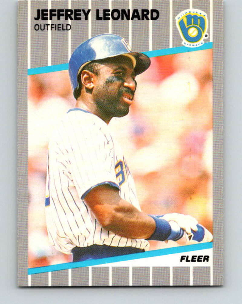 1989 Fleer #190 Jeffrey Leonard Mint Milwaukee Brewers