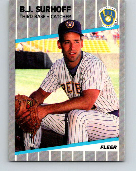 1989 Fleer #197 B.J. Surhoff Mint Milwaukee Brewers
