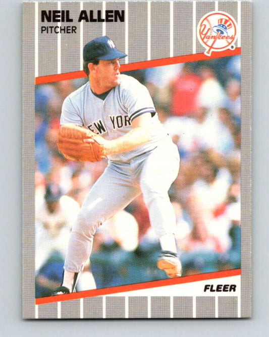 1989 Fleer #250 Neil Allen ERR Mint New York Yankees