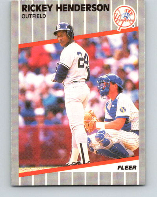 1989 Fleer #254 Rickey Henderson Mint New York Yankees