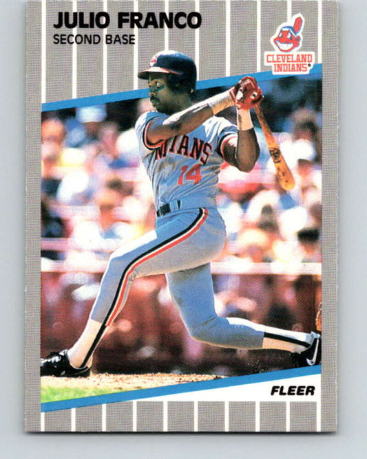 1989 Fleer #404 Julio Franco Mint Cleveland Indians