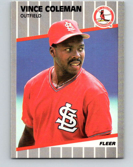 1989 Fleer #445 Vince Coleman UER Mint St. Louis Cardinals