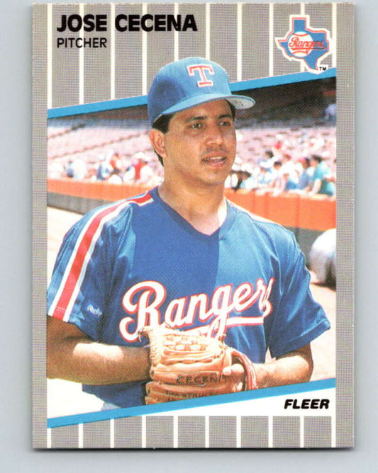 1989 Fleer #516 Jose Cecena Mint RC Rookie Texas Rangers