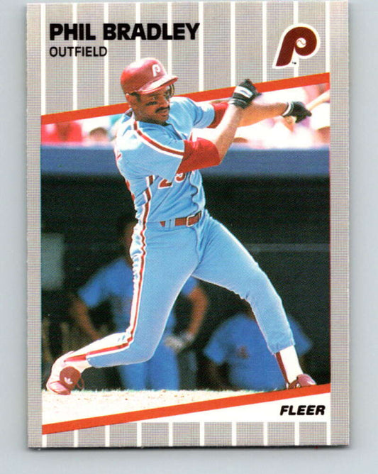 1989 Fleer #563 Phil Bradley Mint Philadelphia Phillies
