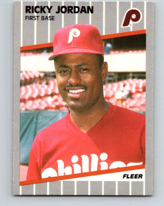 1989 Fleer #575 Ricky Jordan Mint RC Rookie Philadelphia Phillies
