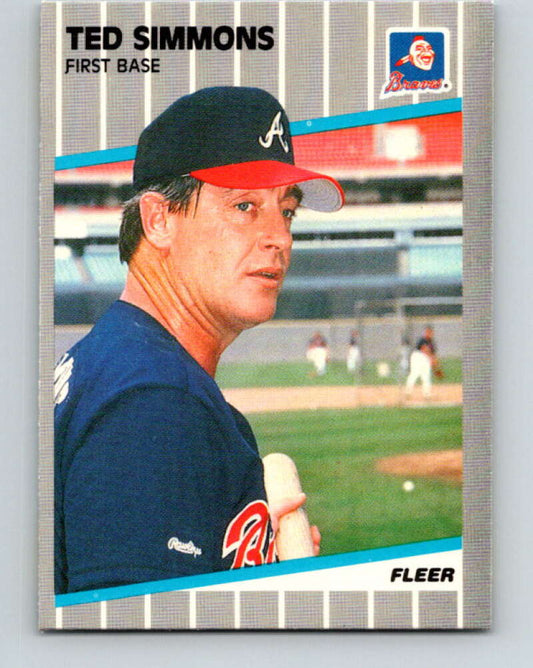1989 Fleer #599 Ted Simmons Mint Atlanta Braves