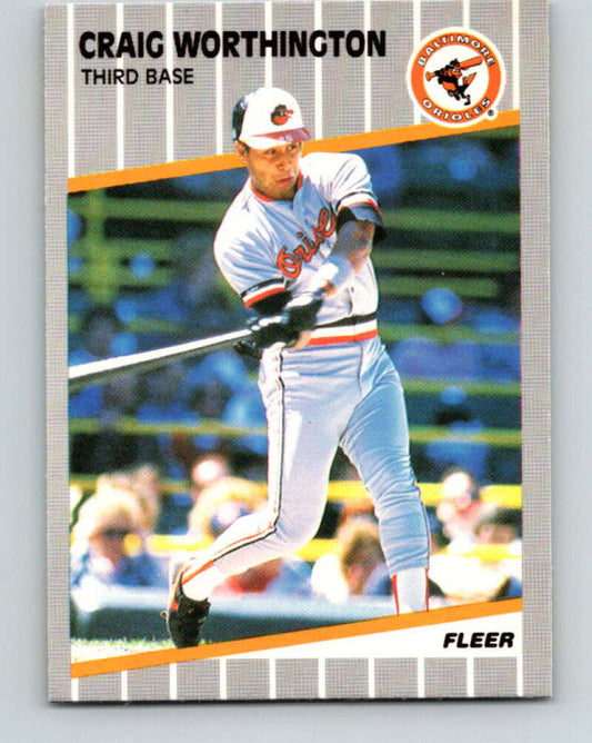 1989 Fleer #627 Craig Worthington Mint Baltimore Orioles