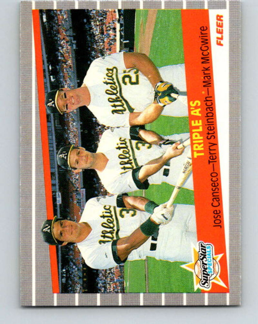 1989 Fleer #634 Jose Canseco/Terry Steinbach/Mark McGwire