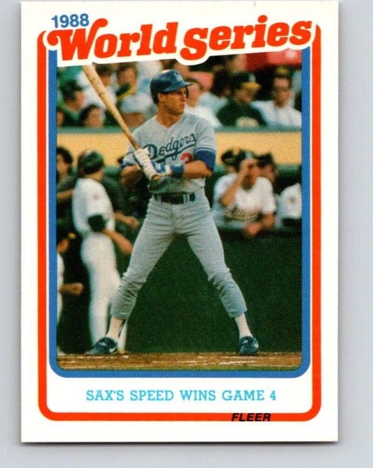 1989 Fleer World Series Glossy #9 Steve Sax Mint Los Angeles Dodgers