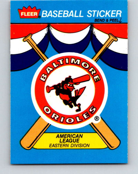 1989 Fleer Team Stickers #NNO Baltimore Orioles Mint Baltimore Orioles