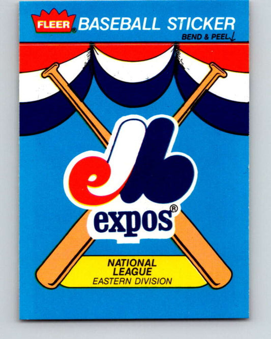1989 Fleer Team Stickers #NNO Montreal Expos Mint Montreal Expos