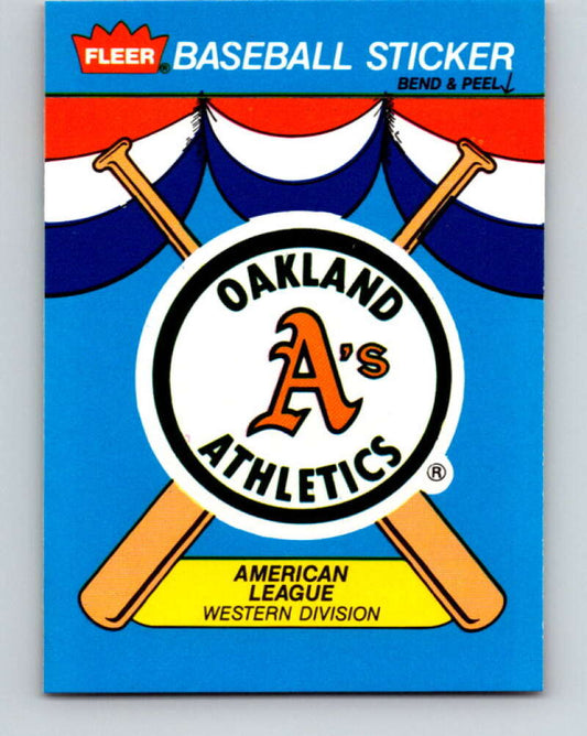 1989 Fleer Team Stickers #NNO Oakland Athletics Mint Oakland Athletics