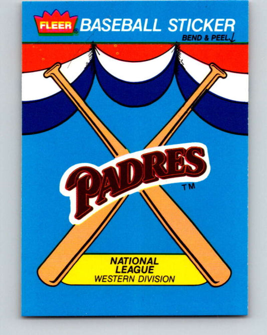 1989 Fleer Team Stickers #NNO San Diego Padres Mint San Diego Padres