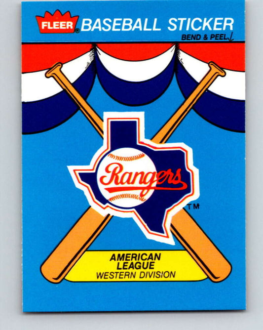 1989 Fleer Team Stickers #NNO Texas Rangers Mint Texas Rangers