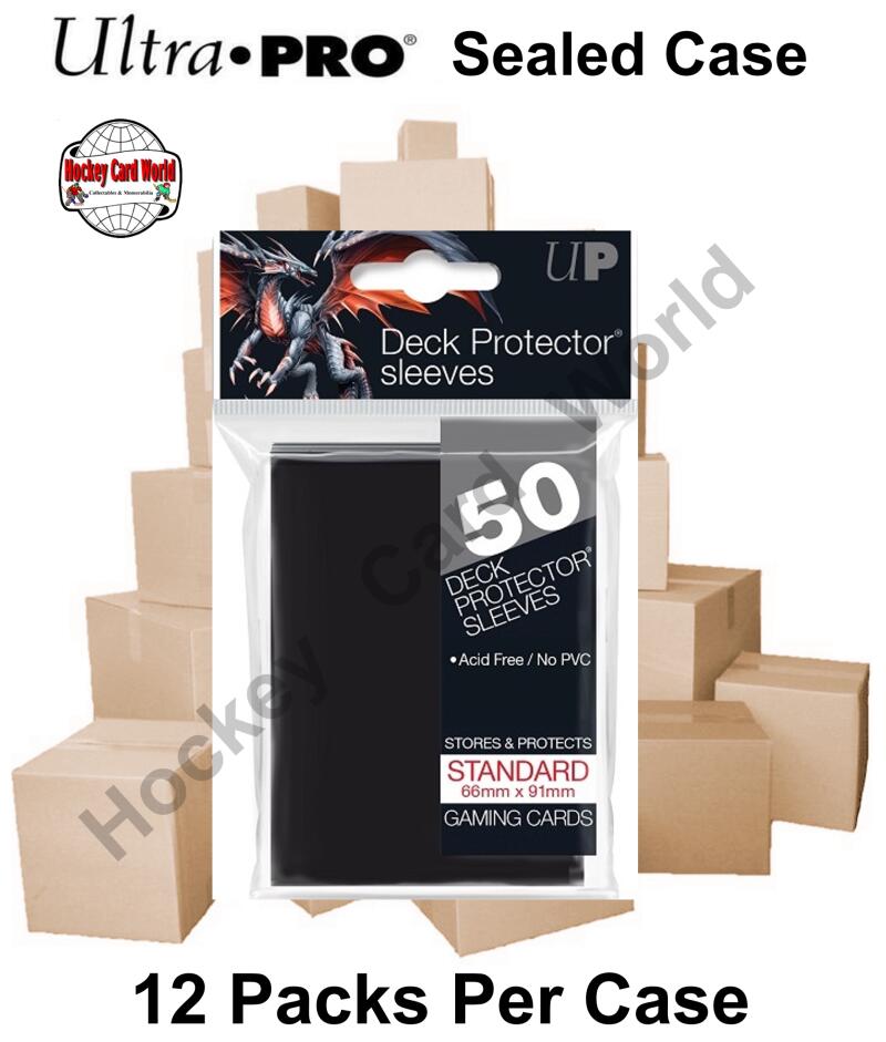 Ultra Pro Deck Protector Sleeves (Black) 12 Pack CASE - 600 Sleeves Image 1