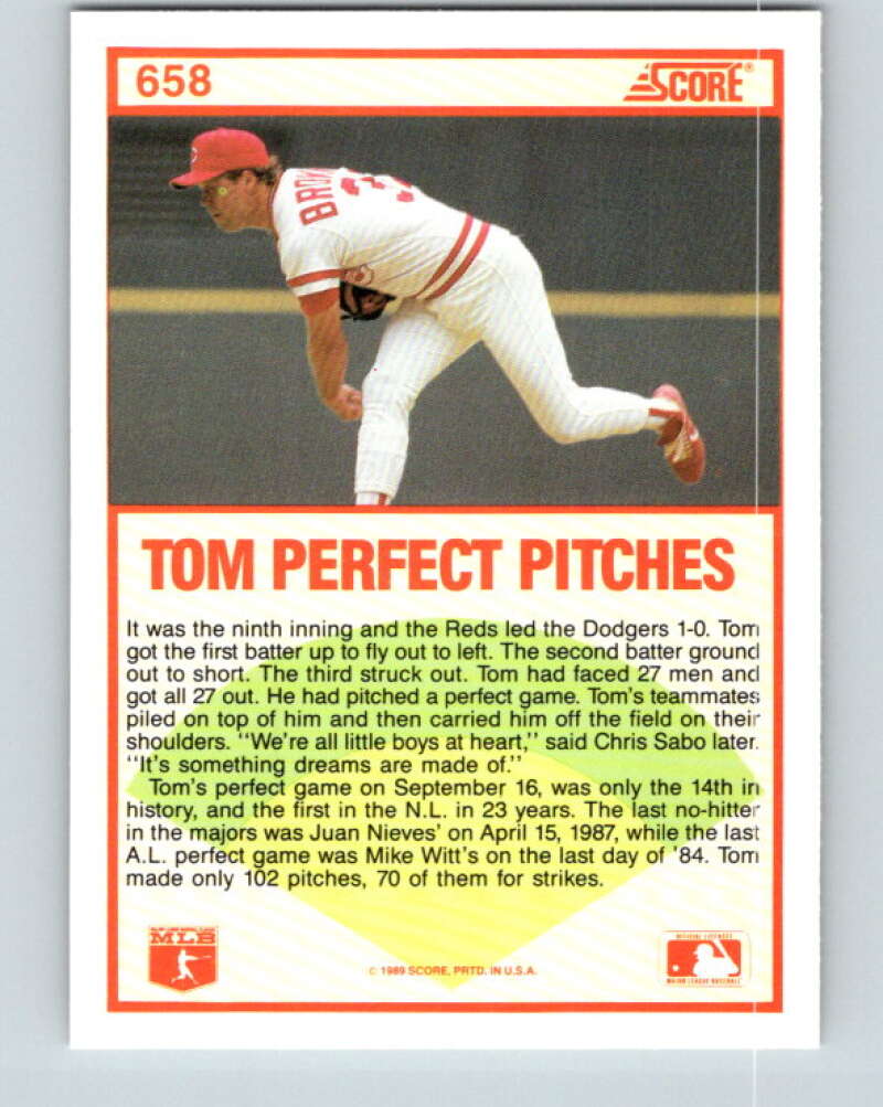 1989 Score #658 Tom Browning HL Mint Cincinnati Reds