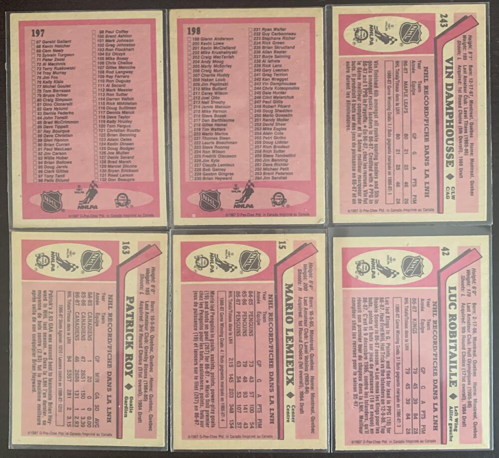1987-88 O-Pee-Chee Complete Set 1-264 Ex-Mint Vintage Hockey *0147