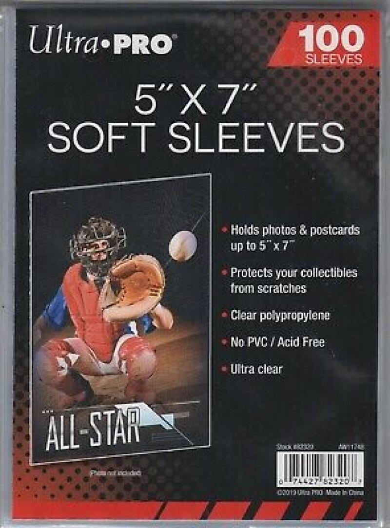 Ultra Pro 5"x7" Soft Sleeves 100ct Pack - No PVC - Ultra Clear